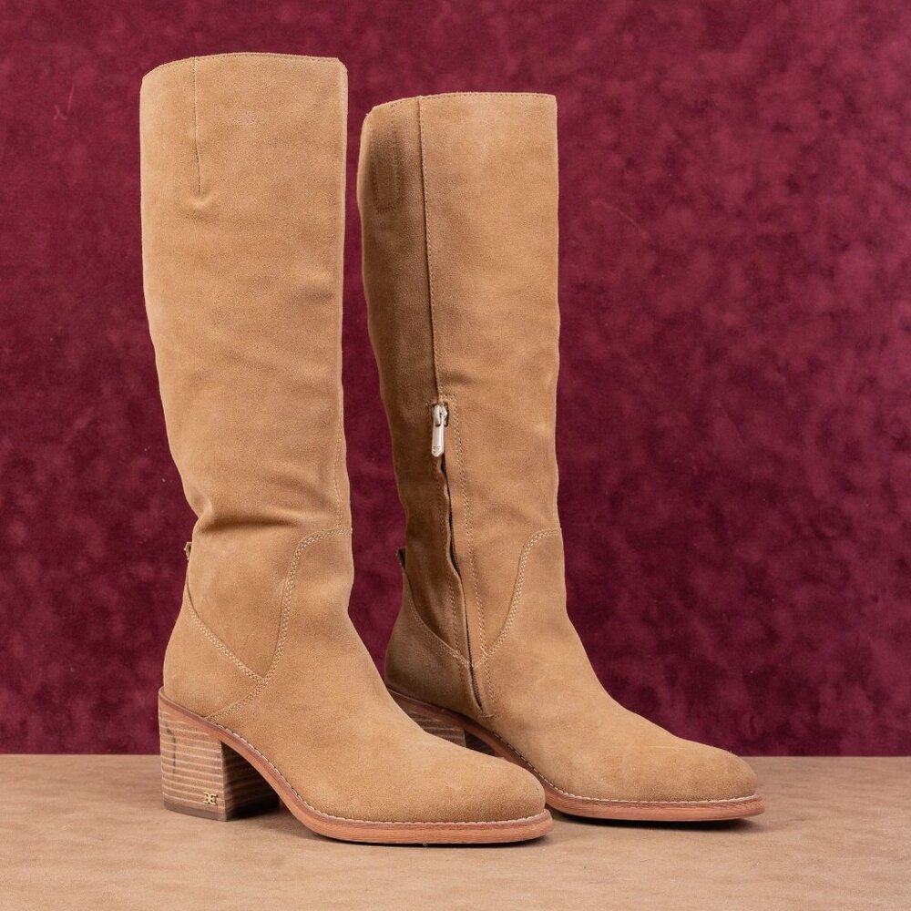Sam Edelman Camel Suede Heeled Boots